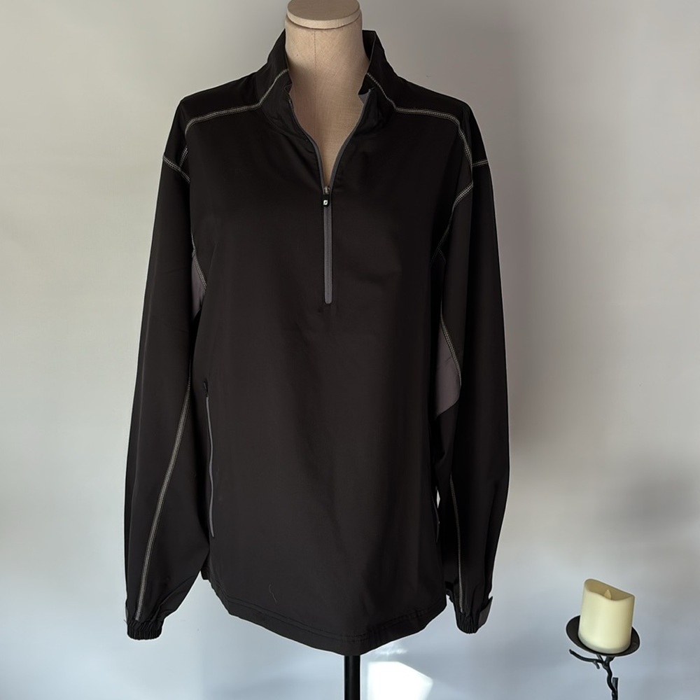 FootJoy Pullover Quarter Zip Wind and Rain Shirt - XL - Black